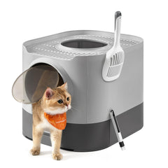 Feandrea cat litter box with lid and slide-out tray for easy cleaning