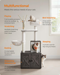 Feandrea 2-in-1 condo entry view, ideal for observing cats while saving space