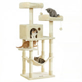 Feandrea Cat Tree 56-inch tower with plush top perches for two cats