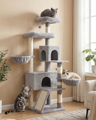 Feandrea cat tree tall cat tower plush perch for lounging and observation