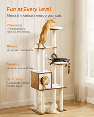 Feandrea cat tree base board provides stable footing for play.
