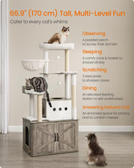 Feandrea Cat Tree cave perch provides cozy hideaway for cats