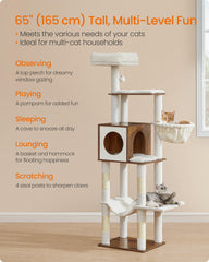 Feandrea cat tree hanging basket offers a cozy hanging rest for curious cats.