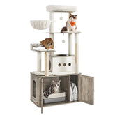 Feandrea Cat Tree with 66inch litter box enclosure for tidy spaces
