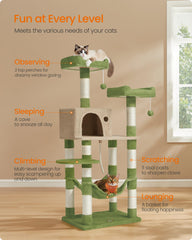 Feandrea cat tree pompoms and play rope spark playful stalking and chasing.