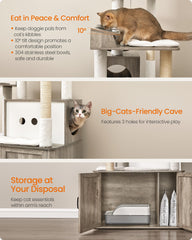 Feandrea Cat Tree removable cushions simplify cleaning and care