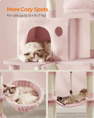 Feandrea scratching zones on each level protect furniture and claws.
