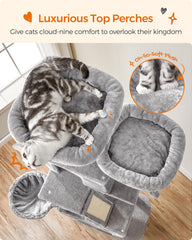 Feandrea cat tree offers two padded perches for cozy lounging.