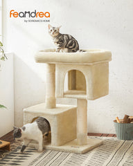 Feandrea cat tree upper cave view with easy access.