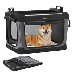 Feandrea collapsible dog crate assembly for quick setup and portability