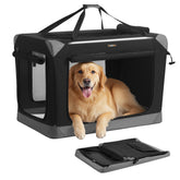 Feandrea collapsible dog crate with open doors showing easy setup and ample airflow