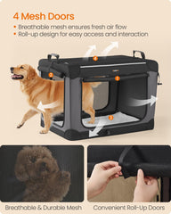 Feandrea Collapsible Crate interior with Sherpa fleece pad for comfort