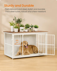 Feandrea crate with double doors in action for effortless entry.