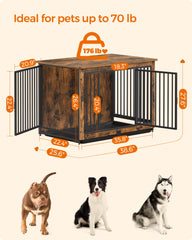 Feandrea kennel with front and side doors for easy access