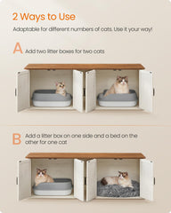 Feandrea double cat litter box privacy enclosure highlights calm, contained litter area.