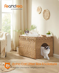 Feandrea goose yellow hidden litter box side entry, versatile placement.