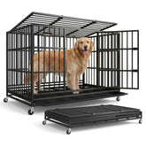 Feandrea heavy-duty dog crate front view with a sturdy frame for confident, safe containment