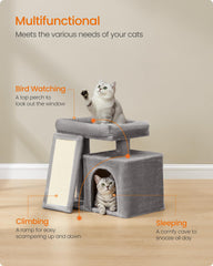Feandrea small cat tree plush wrap creates cozy resting spots