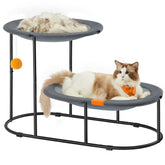 Feandrea two-tier cat hammock top view highlighting sturdy steel frame for lasting support