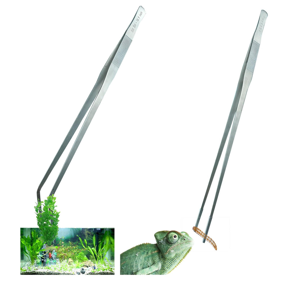 Fecsam extra long tweezers with rubber tips for safe, precise aquarium handling.