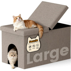 Fecuria 3-in-1 cat litter box enclosure with dog-proof design for a tidy, pet-friendly home.