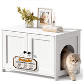 Fecuria cat litter box enclosure dog proof keeps litter contained and pets safe.