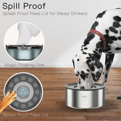 Feedoo Floating Disk image shows water level regulation for steady drinking