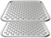 Feedoo double-layer stainless steel lick mat for dogs and cats during enrichment meals.