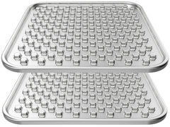 Feedoo double-layer stainless steel lick mat for dogs and cats during enrichment meals.