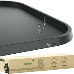 Feedoo feeding mat with warped-edge design protects floors from spills