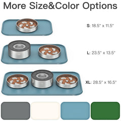 Feedoo feeding mat waterproof surface protects floors during meal times.
