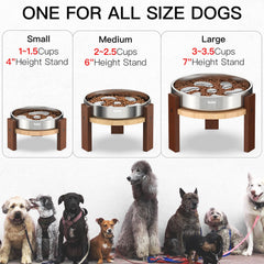 Feedoo stainless steel slow feeder bowl with two cups promotes slower eating.