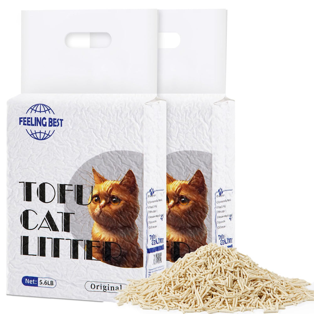 FEELING BEST Tofu Cat Litter packaging showcases eco-friendly, easy-storage design.