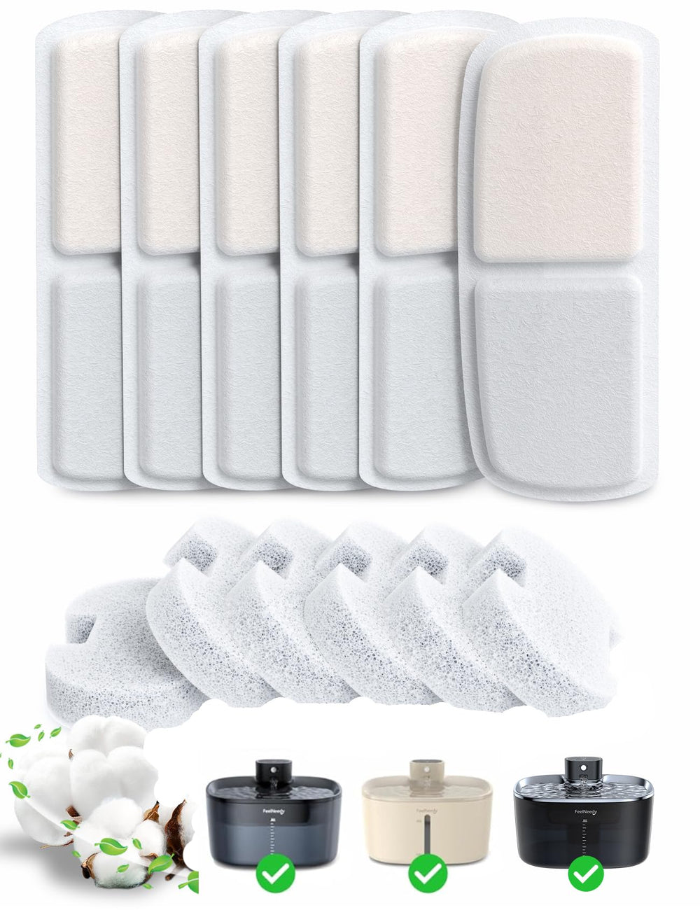 FEELNEEDY 6-pack filter for FN-W07 keeps water clean and fresh