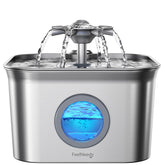 FEELNEEDY stainless steel cat fountain with durable 304 body for easy cleaning