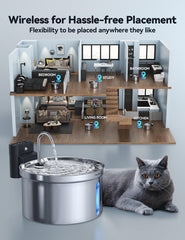 FEELNEEDY fountain with two flows demonstrates versatile drinking options