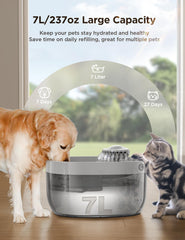 FEELNEEDY anti-spill wide tray keeps floors dry while pets drink.