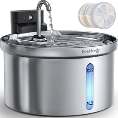 FeelNEEDY wireless cat fountain with battery separation for safer, cordless hydration.