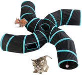 Feesok cat tunnel four-way with peepholes for interactive play.