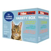 Feline Natural pate pouch packaging shows a complete grain-free meal for cats.