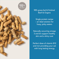Feline Natural transparent ingredient label shows traceable, human-grade components.