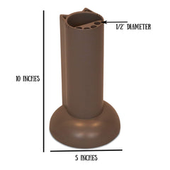Feline Ruff wand holder side view shows compact storage for multiple teaser wands.