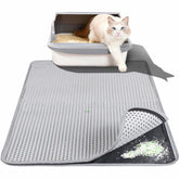 Feliskyn cat litter mat with double-layer honeycomb traps litter effectively.