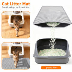 Feliskyn litter mat waterproof bottom protects floors from spills.