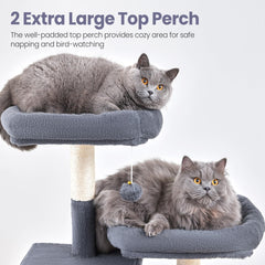 Feliskyn Cat Tree Tower with multi-level perches offers climbing fun for curious cats.