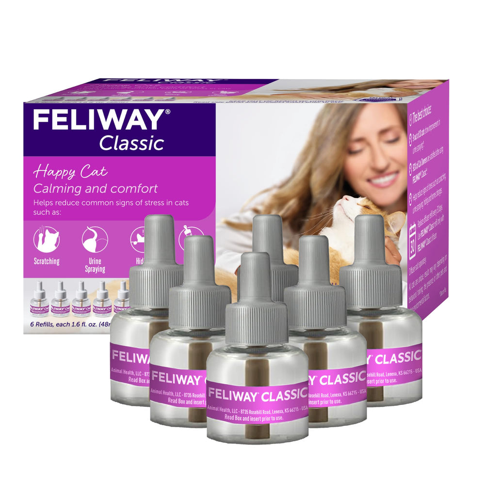 FELIWAY Classic 6x48ml refill pack ready for continuous cat calm.