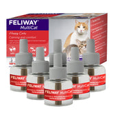 Feliway MultiCat refill pack with six 48ml vials for a calmer multi-cat home.