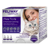 FELIWAY Optimum diffuser plugged in to outlet for continuous cat calm.