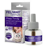 FELIWAY Optimum diffuser setup calms a cat in the living room.