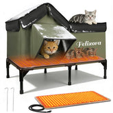 Felixora heated outdoor cat house with outdoor winter shelter keeps cats warm and safe.